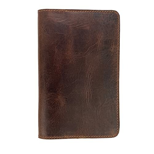 Brown leather wallet with a smooth texture